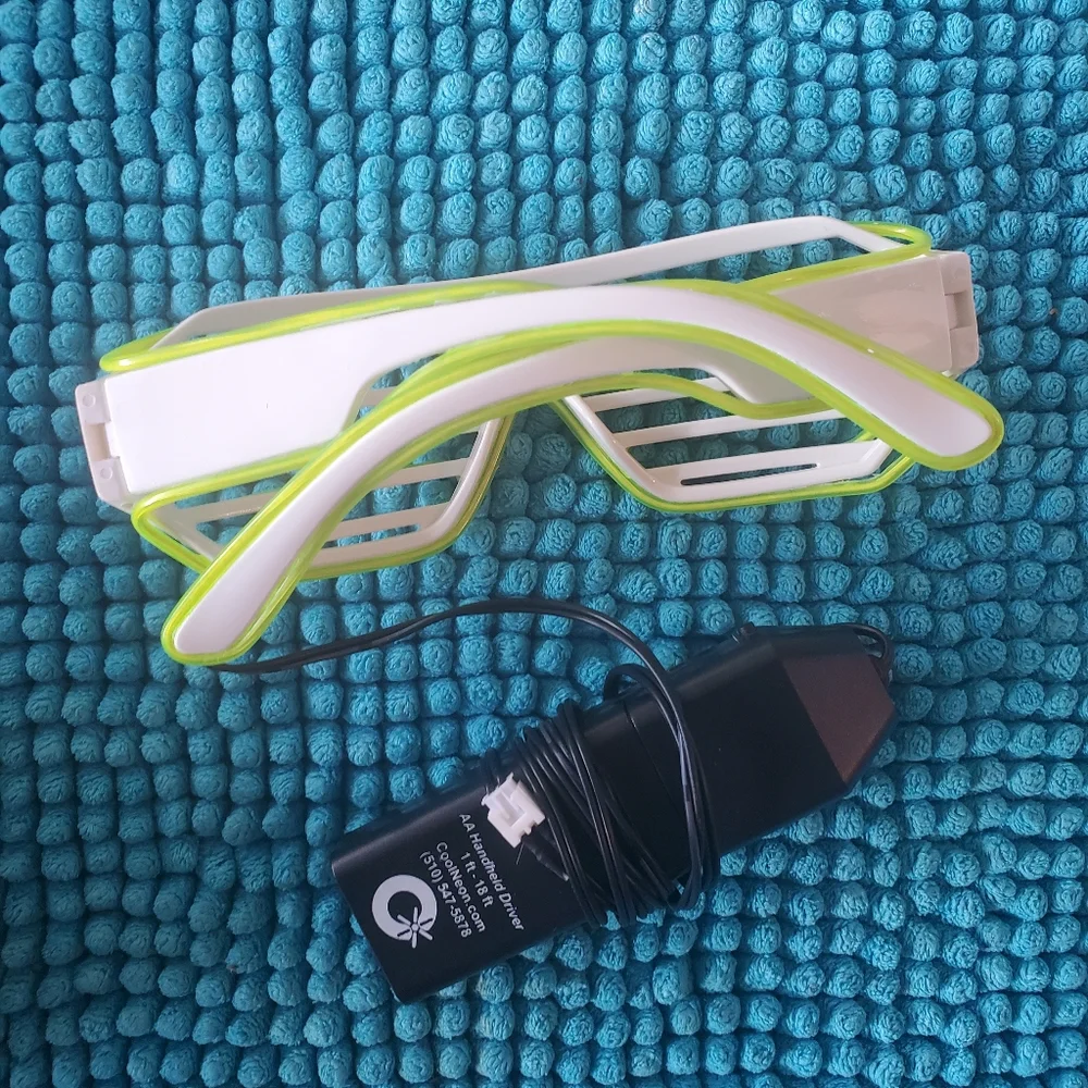 Shutter EL Wire Neon Rave Glasses Flashing LED Sunglasses